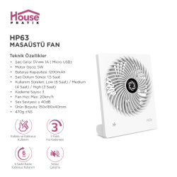  HP63 Masaüstü Fan - 4