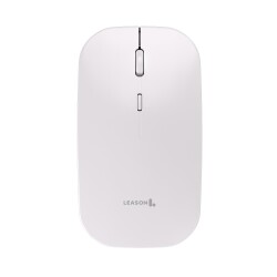 Leason LE101 Hibrit Bluetooth & Wireless Şarj Edilebilir Kablosuz Mouse - Beyaz - 1