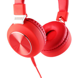 MF Product Acoustic 0102 Mikrofonlu Kablolu Kulak Üstü Kulaklık Kırmızı	 - 3