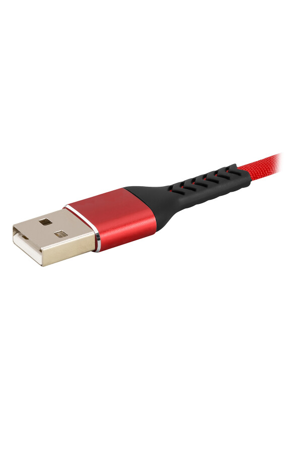 MF Product Jetpower 0001 Metal Başlıklı Örgülü 2.4A Micro Usb Hızlı Şarj Kablosu 30 cm Kırmızı - 3