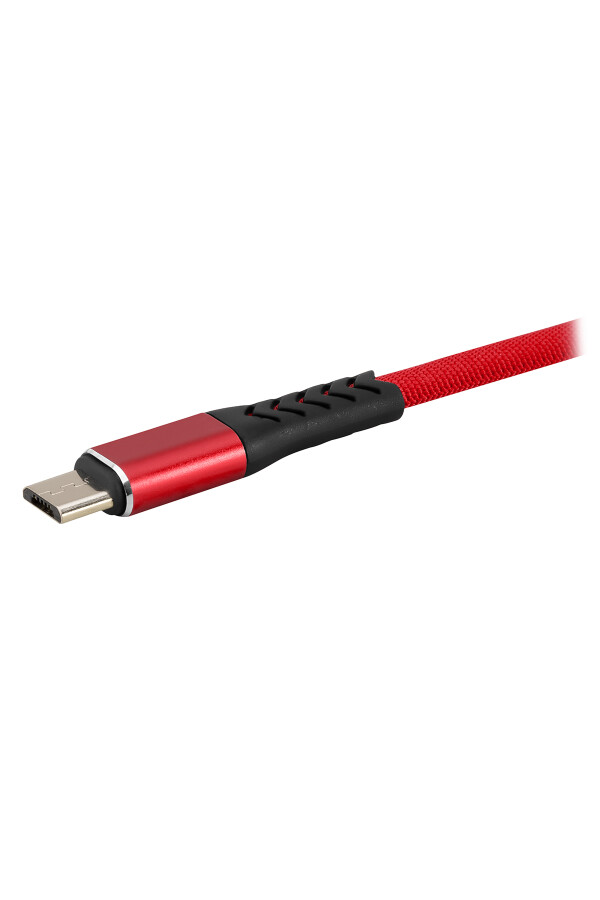 MF Product Jetpower 0001 Metal Başlıklı Örgülü 2.4A Micro Usb Hızlı Şarj Kablosu 30 cm Kırmızı - 2