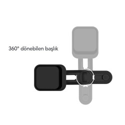 MF Product MFB107 Izgara Girişli 360 Derece Dönen Başlıklı Araç İçi Manyetik Telefon Tutucu Siyah - 3