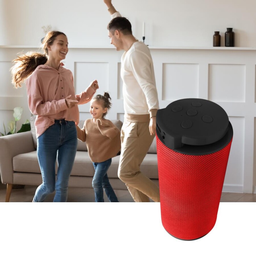 MF Product MFB204 Taşınabilir Kablosuz Bluetooth LED Ambiyans Aydınlatmalı Speaker Hoparlör Kırmızı - 2