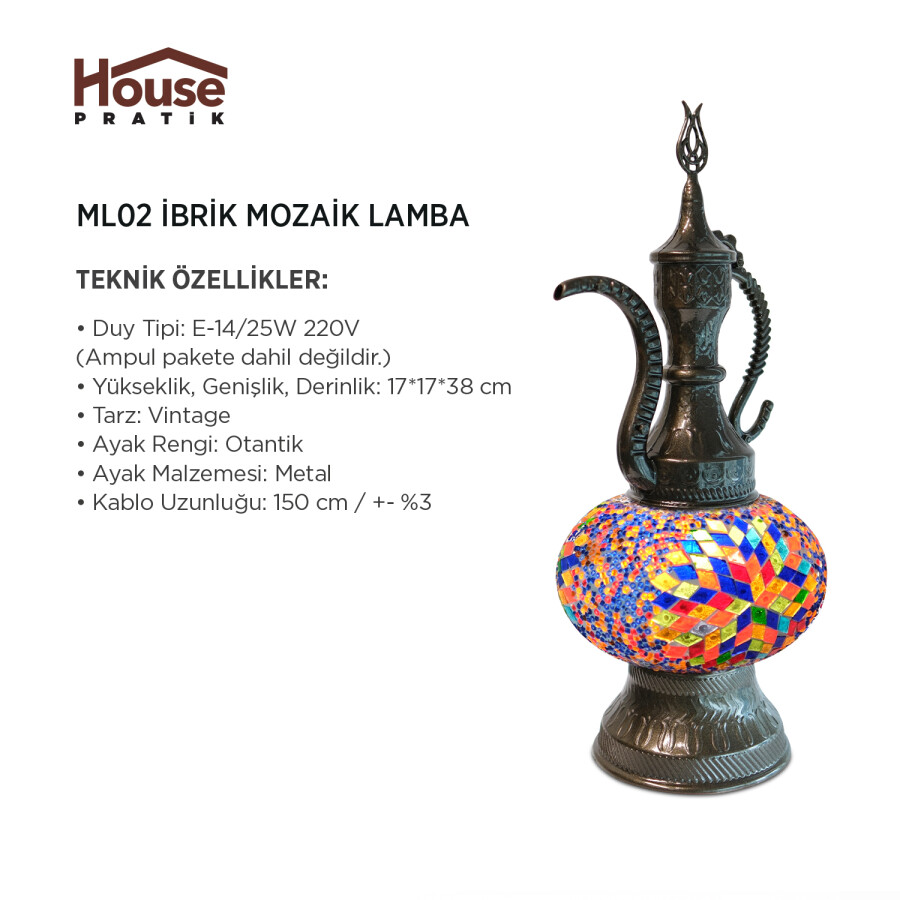 ML02 İBRİK MOZAİK LAMBA - 3