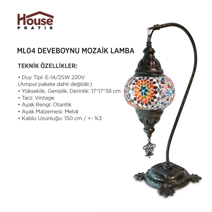 ML04 DEVEBOYNU MOZAİK LAMBA - 3