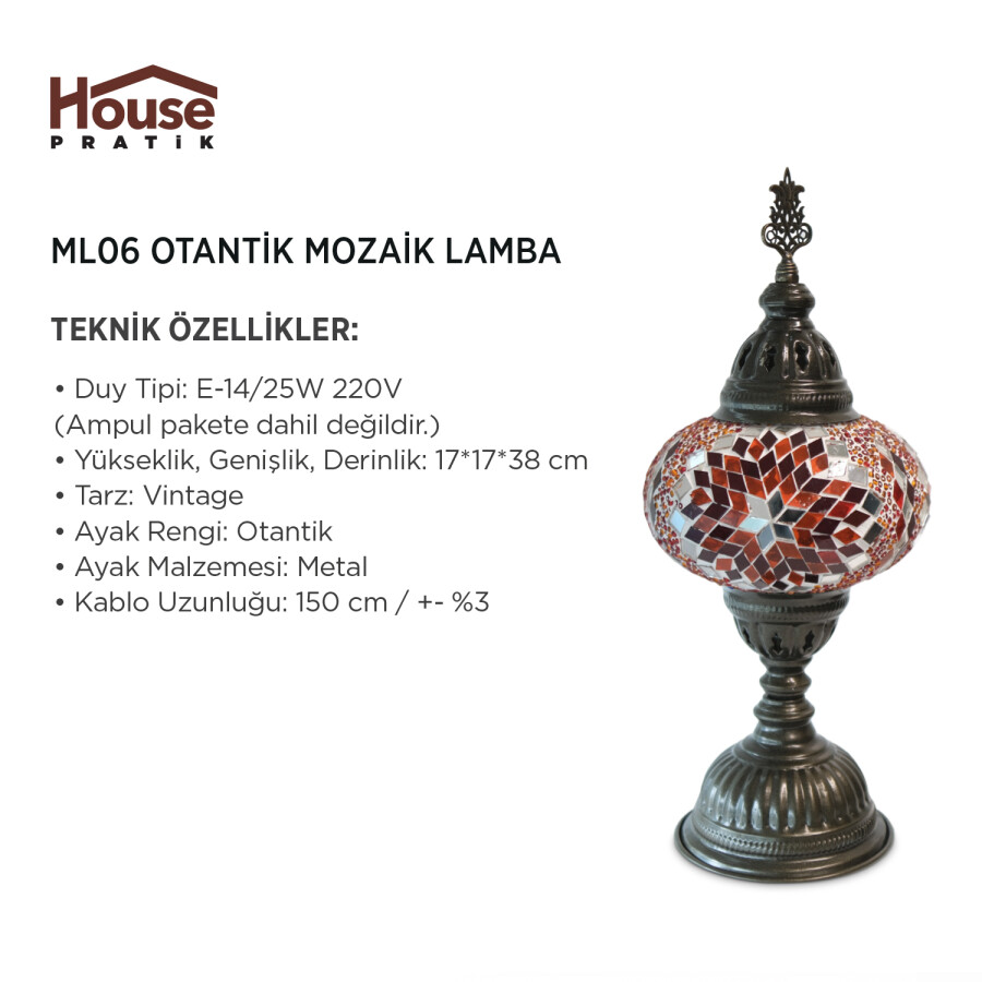 ML06 OTANTİK MOZAİK LAMBA - 3