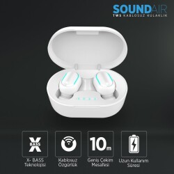 Polosmart FS45 Pro Soundair Kulakiçi Kablosuz TWS Kulaklık Beyaz - 4