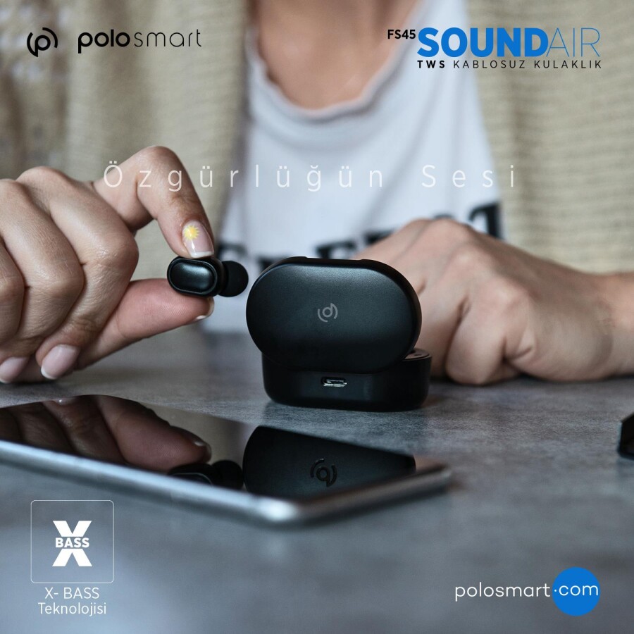 Polosmart FS45 Pro Soundair Kulakiçi Kablosuz TWS Kulaklık Siyah - 6