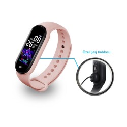 Polosmart PBS115 Adım Sayar Uyku Takip Müzik Kontrol Spor Mod Bluetooth Akıllı Saat Bileklik Pembe - 2