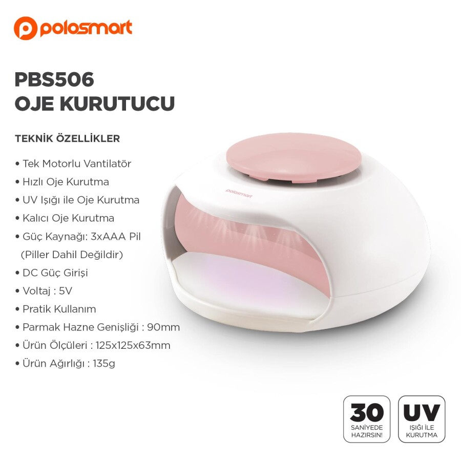 Polosmart PBS506 Oje Kurutucu Pembe - 2