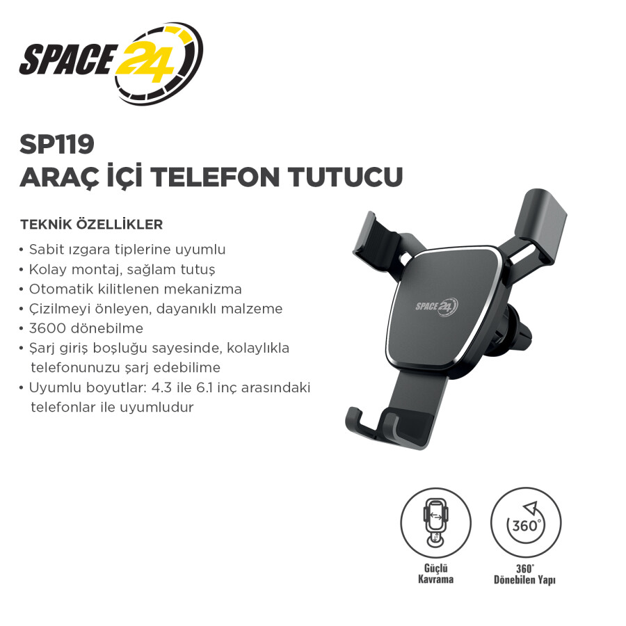 Space24 SP119 Araç İçi Telefon Tutucu - 4